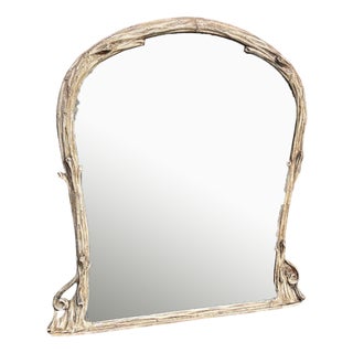 Large 19th Century English Painted Arched Top Overmantle For Sale