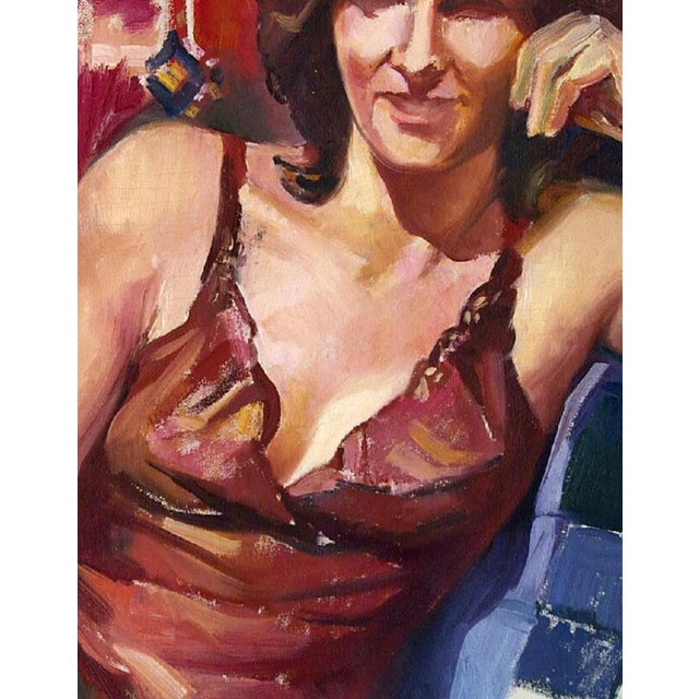 Ukrainian Portrait Oil Painting, Young Woman, Socialist Realism, Soviet Art 90-70 For Sale - Image 4 of 6