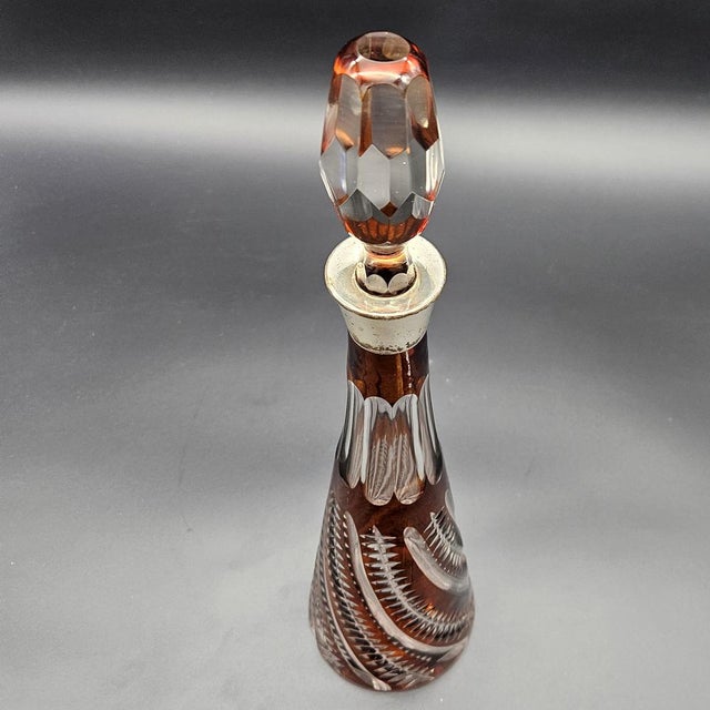 Vintage Cut Lead Crystal Liqueur Decanter, 1930s For Sale - Image 6 of 9