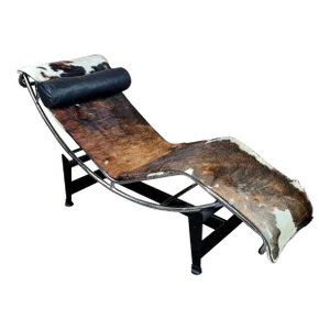 Cassina Lc4 Le Corbusier Chaise Lounge Chair W/ Cow Hyde Leather