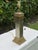 Late 20th Century Vintage Greek Key Geometric Brass Table Lamp With Linen Shade For Sale - Image 5 of 12