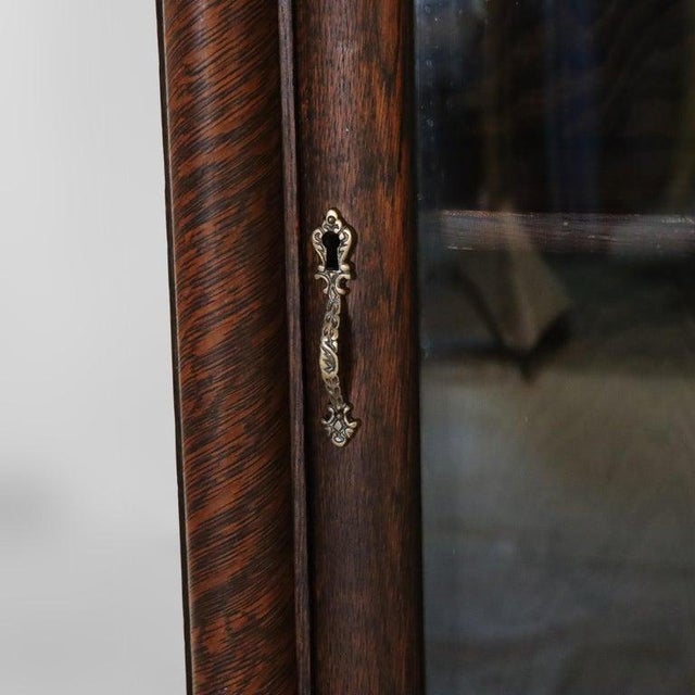 Arts & Crafts Oak Single Door Clawfoot Bookcase With Reeded Columns C1920 For Sale - Image 11 of 11