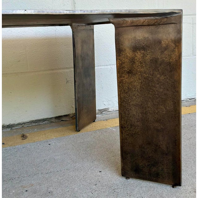 Modern Modern Antique Brass Indoor/Outdoor Coffee Table For Sale - Image 3 of 4