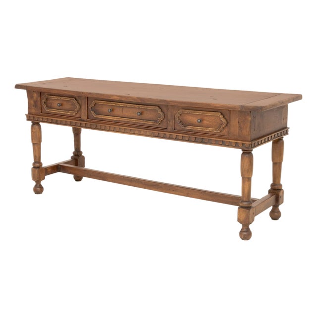Italian Baroque Style Walnut Library Table For Sale