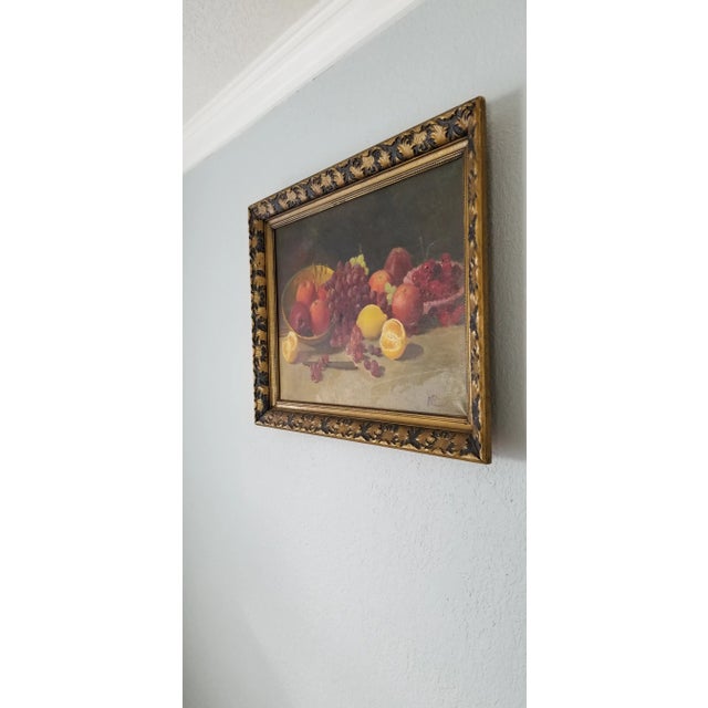 Vintage Fruit Still Life Oil on Canvas Painting, Signed For Sale - Image 4 of 13