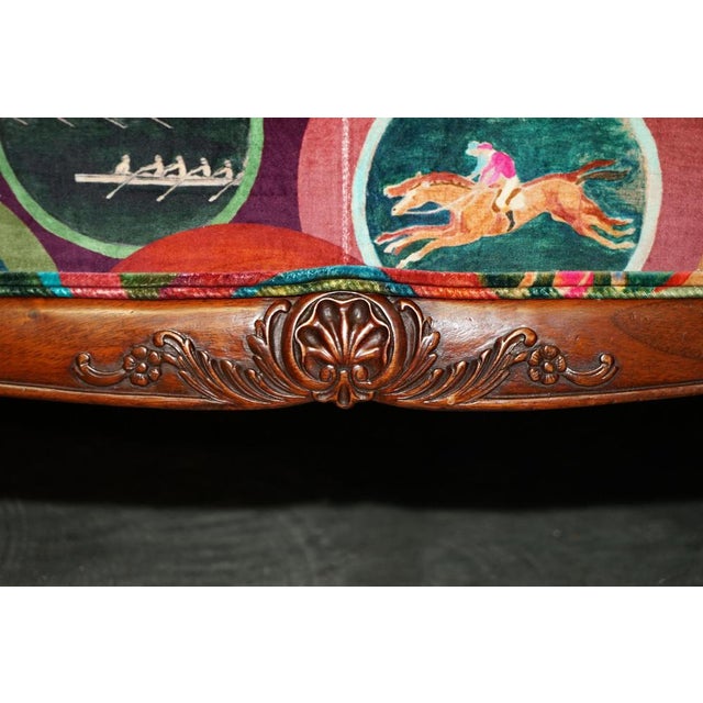 Wood Mulberry Silk Velvet Sporting Life with Claw & Ball Feet Sofa For Sale - Image 7 of 18