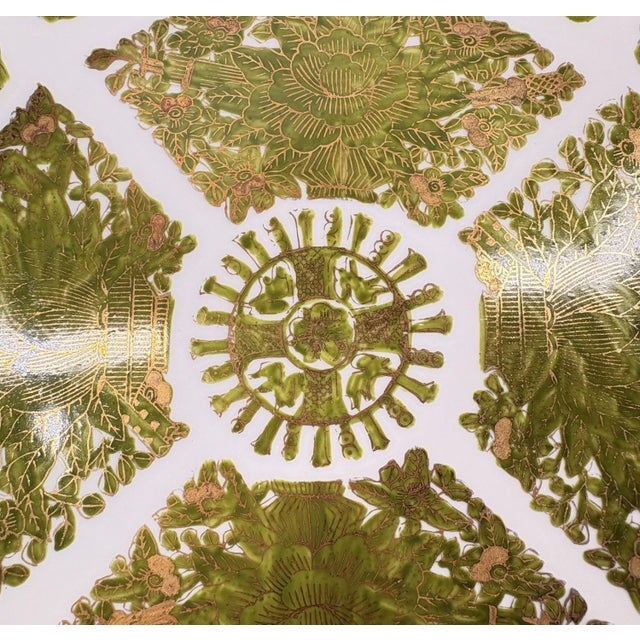 Vintage 10.75" Hand-Painted "Gold Imari" Japanese Porcelain Charger – Rare Green & Gold Infuse your space with a rare...