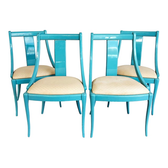 Paco Capdell for Sillerias Alacuas Spanish Lacquered Chairs, 1990s, Set of 4 For Sale