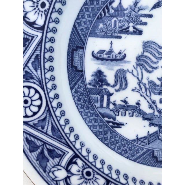 Wedgwood Antique Chinoiserie Blue Willow Shallow Bowls and Plates - A Set of 11 For Sale - Image 9 of 12