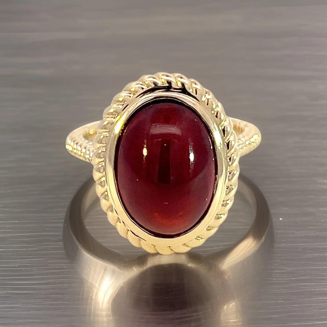 Natural Solitaire Spessartite Garnet Ring 6.5 14k Y Gold 8.08 Cts Certified For Sale In New York - Image 6 of 14