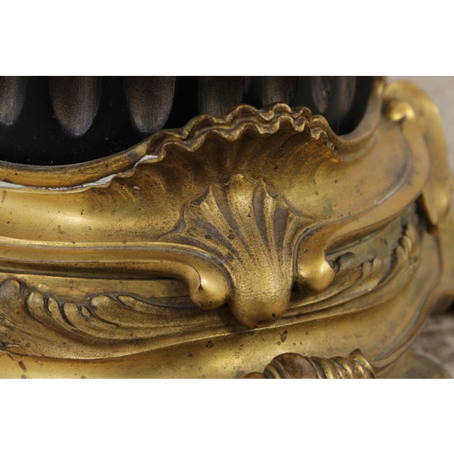 Vintage Louis XVI Style Bronze Marble Top Pedestal Table For Sale - Image 11 of 13