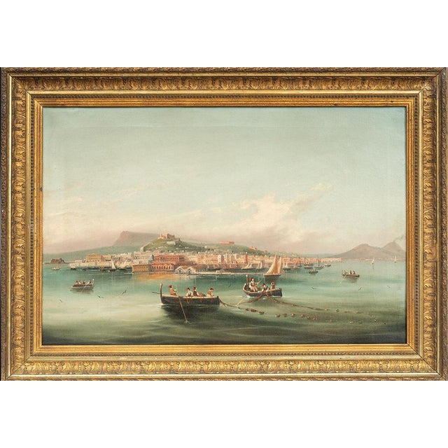 Posillipo School Artist, Landscape Composition, 19th Century, Oil Painting on Canvas, Framed For Sale - Image 5 of 5
