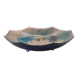 Vintage GDR Enameled Copper Bowl from Veb Thüringer Schmuck Waltershausen, 1970s For Sale