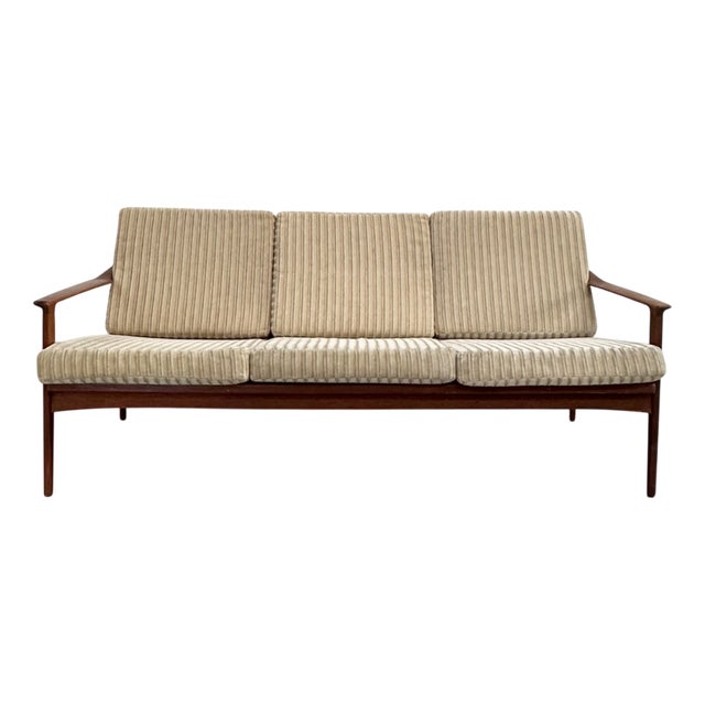 Vintage Scandinavian Sofa in Teak and Fabric, 1960s For Sale