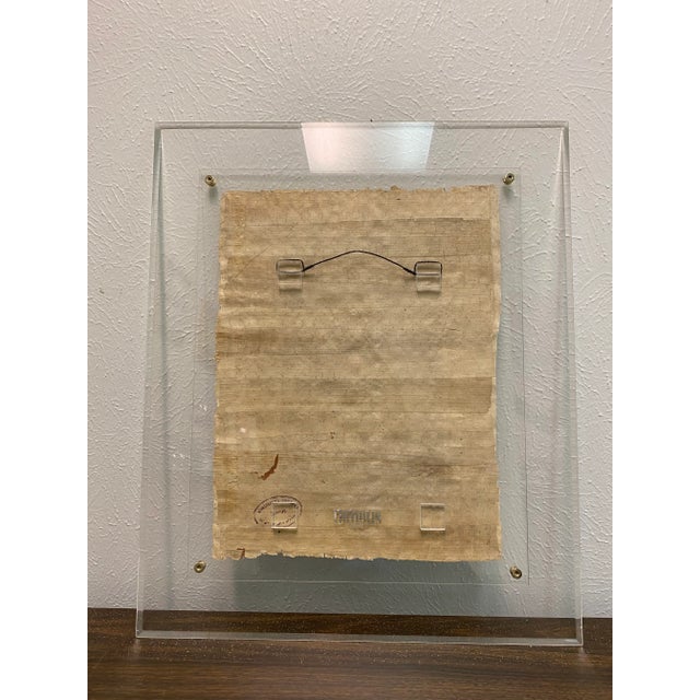 Modern 1980s "Goddess with Wings" Egyptian Revival Style Print, Framed in Plexiglass For Sale - Image 3 of 6