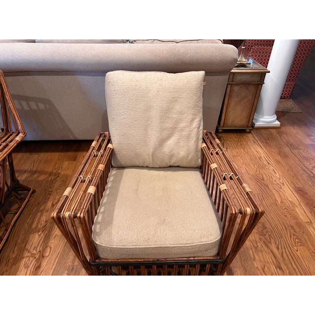 Wood 1940s Roosevelt Chairs and Ottoman For Sale - Image 7 of 15