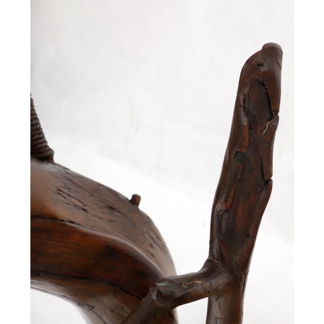Wood Mid 20th Century Varnished Arts & Crafts Driftwood Table Lamp For Sale - Image 7 of 12