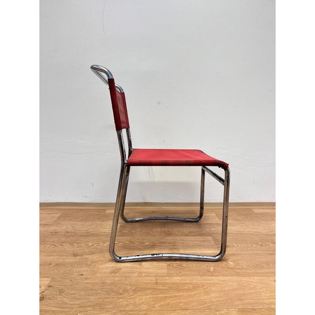 Bauhaus Tubular Steel Chrome Chair from Hynek Gottwald, 1930s For Sale - Image 4 of 12
