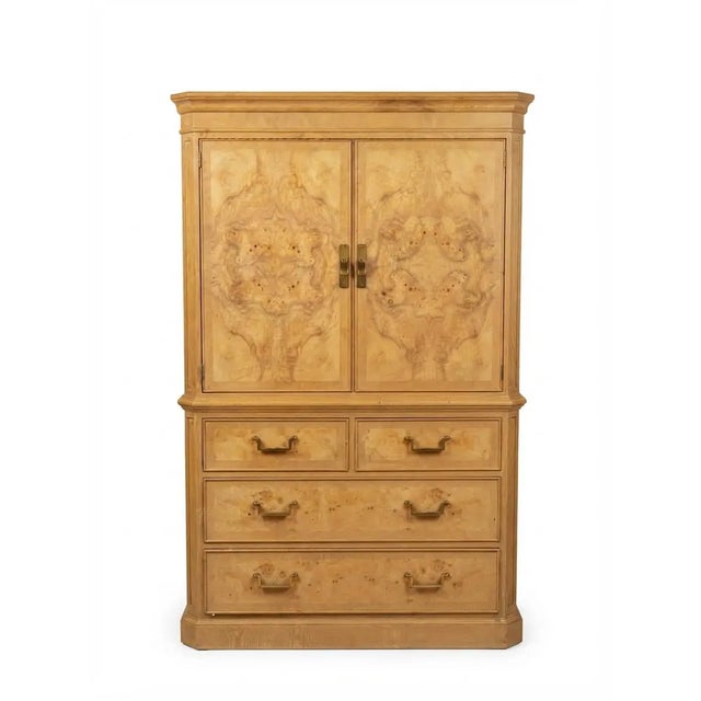 Mid-Century Modern 1980s Drexel Heritage Corinthian Olive Ash Burl 2-Piece Bedroom Set For Sale - Image 3 of 12