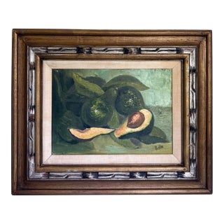 Original Signed Still-Life Painting of Avocados For Sale