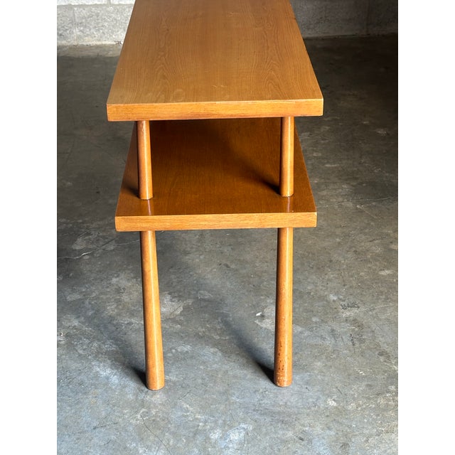 1950s t.h. Robsjohn-Gibbbings for Widdicomb Tiered Console Table For Sale In Philadelphia - Image 6 of 12