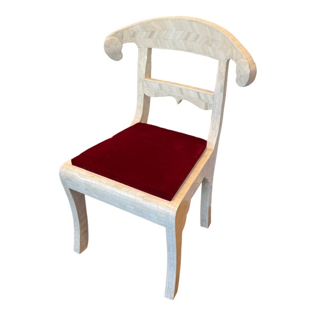 Bone Chair With Red Cushion For Sale