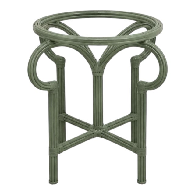 This is a 1970s Italian organic modern pencil bamboo scrolling loop form center , dining, or side table. The glass is only...