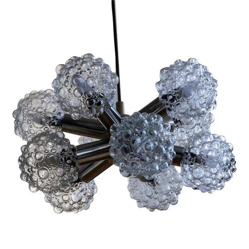 70s Sputnik Atomic Starburst Chandelier With 10 Clear Bubble Glass Globes For Sale - Image 11 of 11