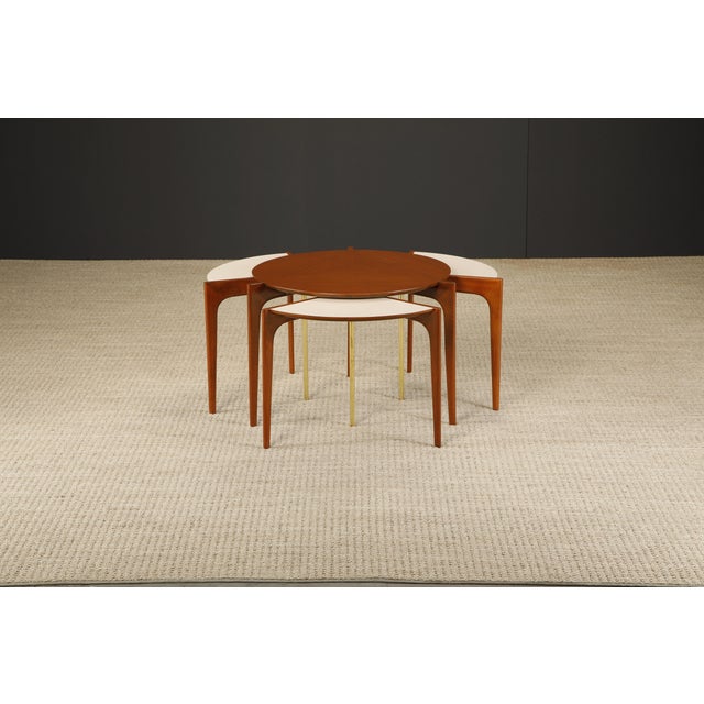 White Vladimir Kagan for Grosfeld House Set of Nesting Tables, Very Rare 1950s, Signed - Set of 4 For Sale - Image 8 of 12