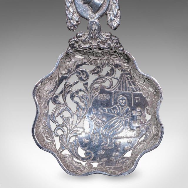 Antique Sugar Casting Spoon, Dutch, Silver, Sifter, Import Hallmarks, Victorian For Sale - Image 4 of 8