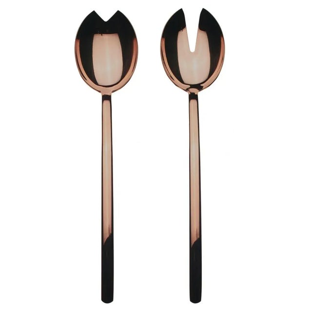 Contemporary Mepra Due 2-Piece Salad Servers Set, Bronzo For Sale - Image 3 of 3