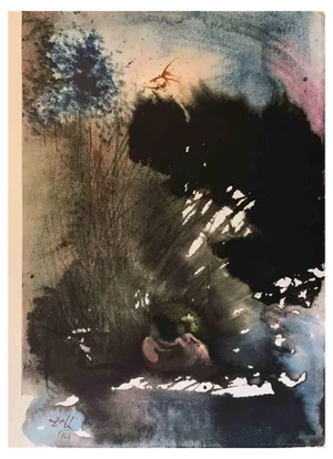 Salvador Dalí, Vir et Mulier in Paradiso Voluptatis, Lithograph, 1964