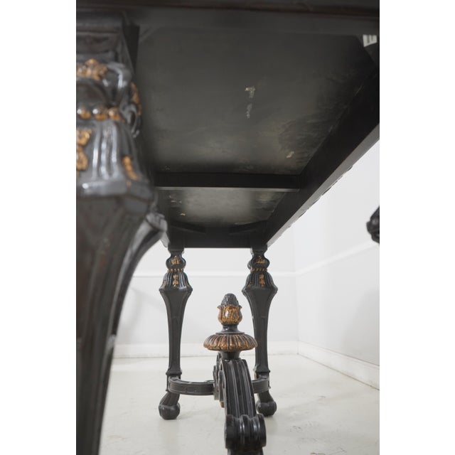 Marge Carson Black Marble Top Continental Console Table For Sale - Image 16 of 16