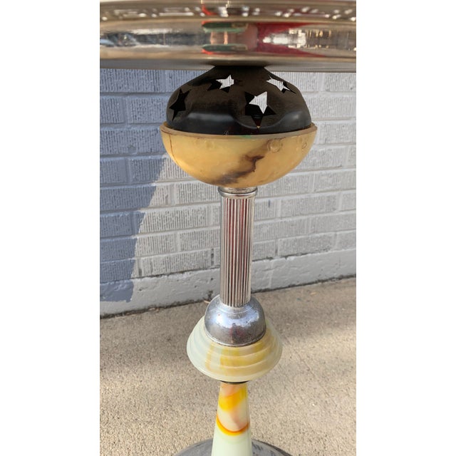 Metal 1930s Art Deco Smoking Stand With Marbled Bakelite Stem by Manning-Bowman & Co For Sale - Image 7 of 11