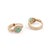 Metal 14k Yellow Gold Oval Natural Emerald Diamond Halo Hoop Earrings- 2 Pieces For Sale - Image 7 of 14
