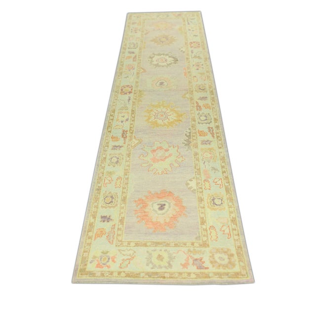 Turkish Modern Turkish Oushak Rug 3' x 11'8" For Sale - Image 3 of 6