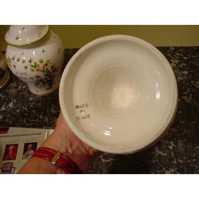 Italian Hand Painted Vintage Porcelain Apothecary Pot From Italy For Sale - Image 3 of 4