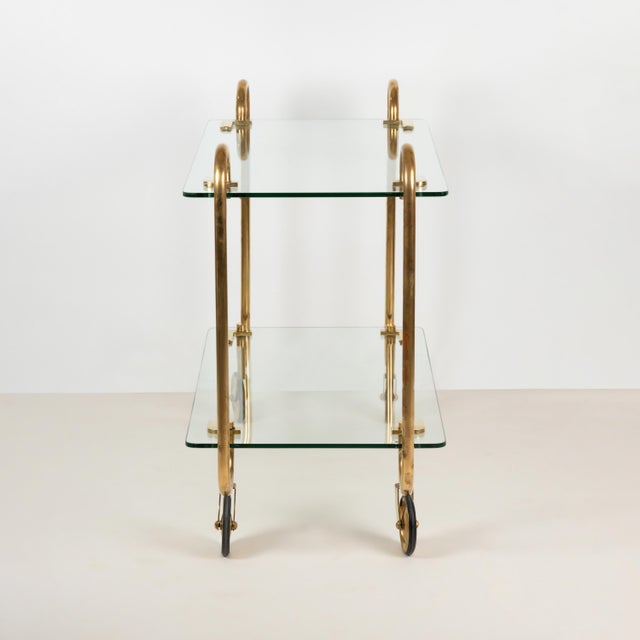 Desserts Trolley in Brass and Glass from Gio Ponti, 1930s, in Very Good conditions. Designed 1920 to 1949 This piece has...