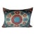 Turkish Modern Pink and Blue Velvet Silk Ikat Pillow Cover For Sale