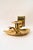 Portable Art Deco candle holder with Matchbox holder around 1920s Brass polisheed and stove enameled