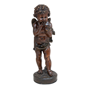 Jean Bulio "Cupid" Patinated Bronze, 19th C.