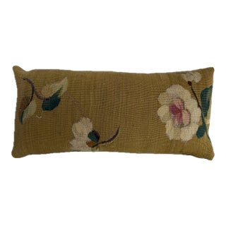 Circa 1850 Antique French Aubusson Floral Tapestry Pillow For Sale