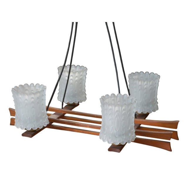 Scandinavian Crystal Paste Chandelier, 1960s For Sale