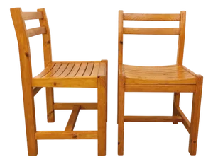 Set of Vintage Pine Chairs, 1970s
