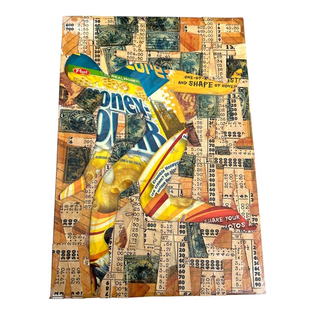 Contemporary Original Wayne Cunningham “Running Man” Collage For Sale