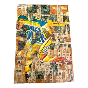 Contemporary Original Wayne Cunningham “Running Man” Collage