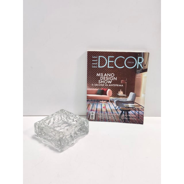 Made in Italy, 1968. Made in thick molded glass. It is a vintage piece, therefore it might show slight traces of use, but...