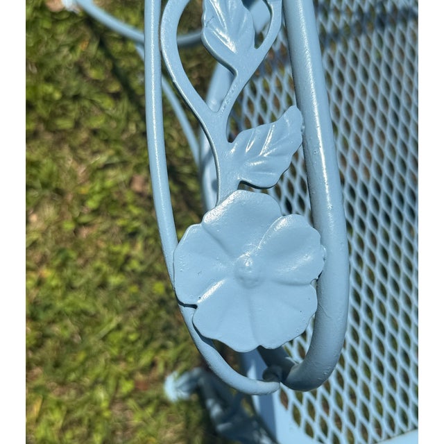 Vintage Woodard Chantilly Rose Wrought Iron Patio Table & 4 Chairs, Attributed For Sale In Montgomery - Image 6 of 10