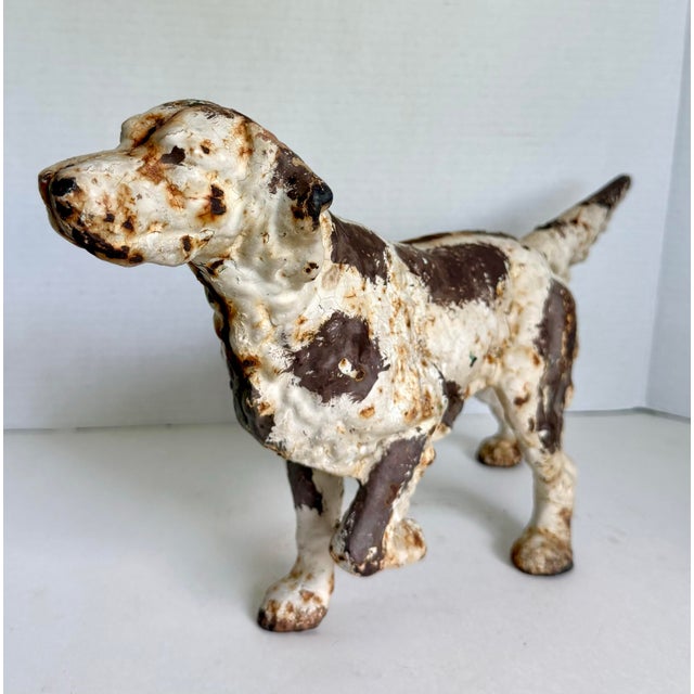 English 1930s Hubley Attributed Cast Iron English Setter Dog Doorstop For Sale - Image 3 of 12