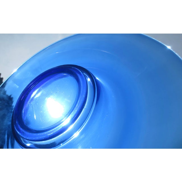 MCM Cobalt Glass Center Bowl For Sale - Image 10 of 11
